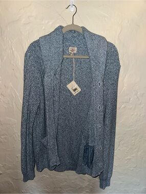 Faherty Light Blue Marled Knit Cardigan